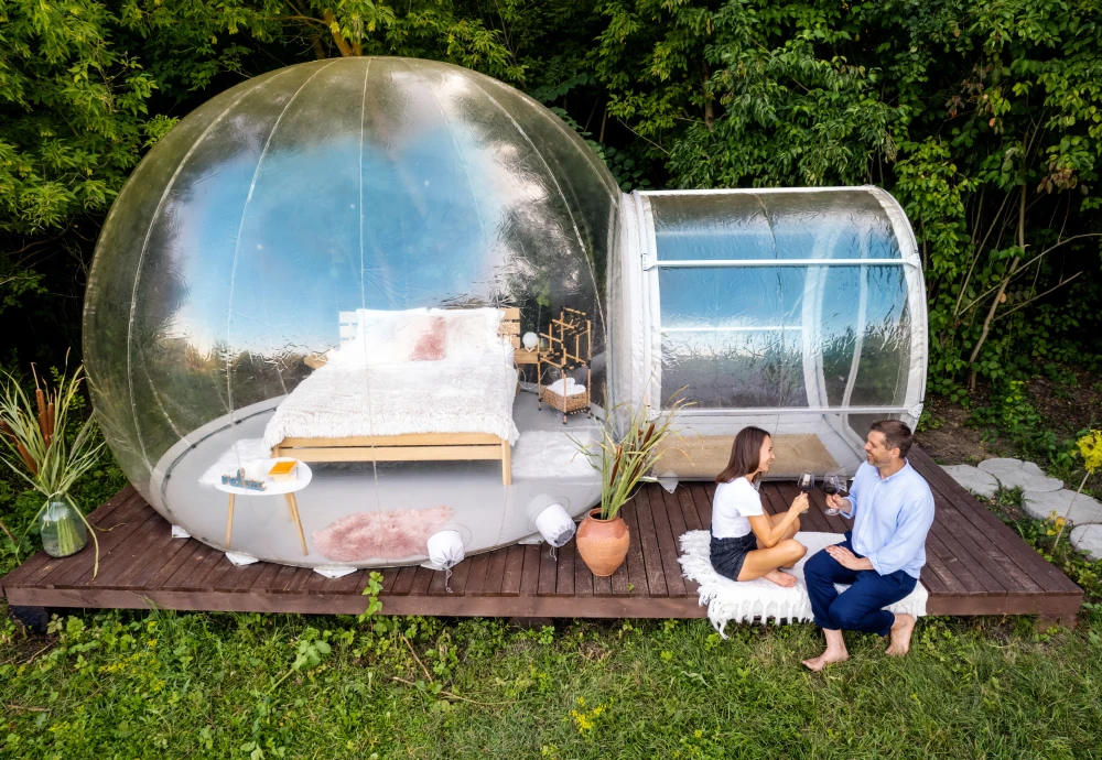 half transparent bubble tent